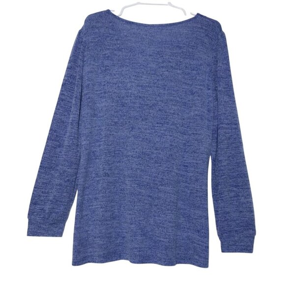 Alishebuy Womens Blue Long Sleeve Top XL Cotton/Polyester Blend. NWT. - Picture 2 of 8